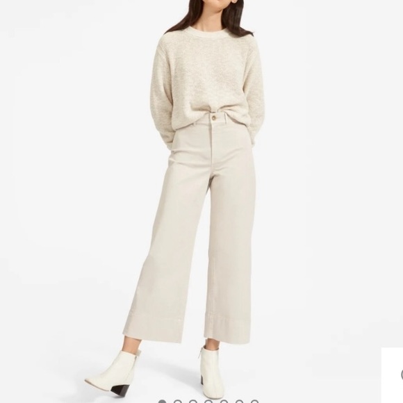 Everlane Pants - Everlane The Lightweight Wide Leg Crop Chino Sand